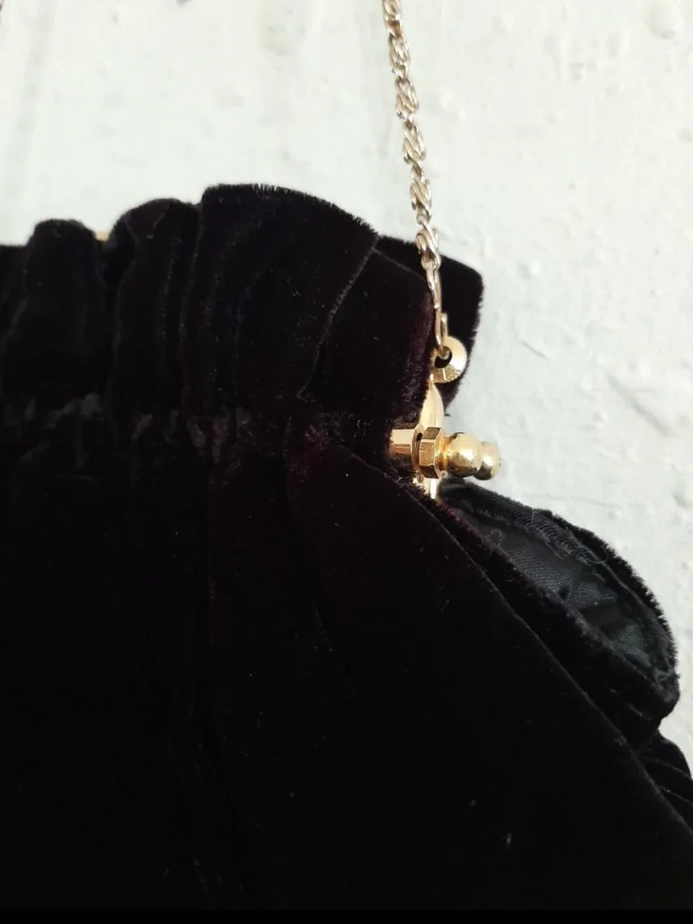 Vintage Vanessa velvet clutch mini purse on chain clasp coin evenings